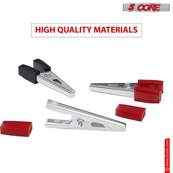 5Core Alligator Clips Electrical Metal Battery Jumper Clamps nsulated Gator Clip - Picture 5 of 9